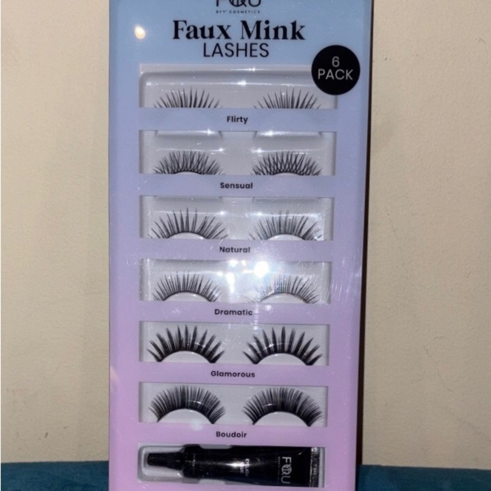 BFY Cosmetics Faux Mink Lashes 6 Pack with Eyelash Glue | New In Sealed Package